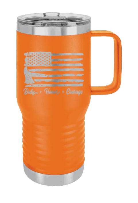 Firefighter Flag - 20oz Mug Laser Engraved - Image 10