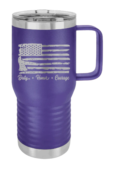 Firefighter Flag - 20oz Mug Laser Engraved - Image 12