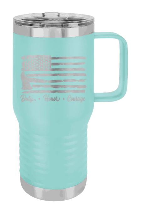 Firefighter Flag - 20oz Mug Laser Engraved - Image 14