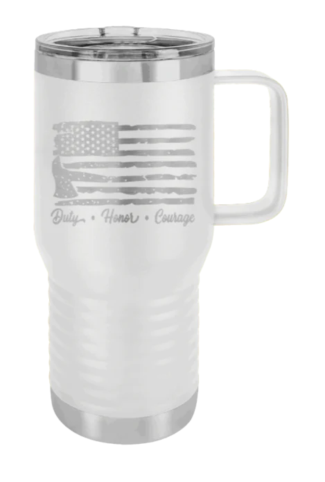 Firefighter Flag - 20oz Mug Laser Engraved - Image 15