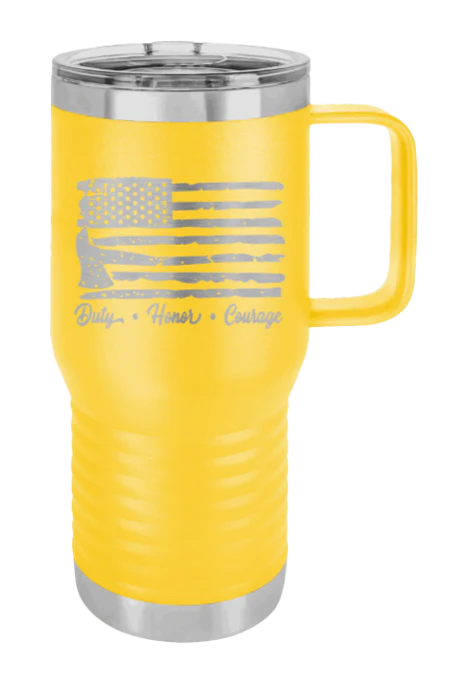 Firefighter Flag - 20oz Mug Laser Engraved - Image 16