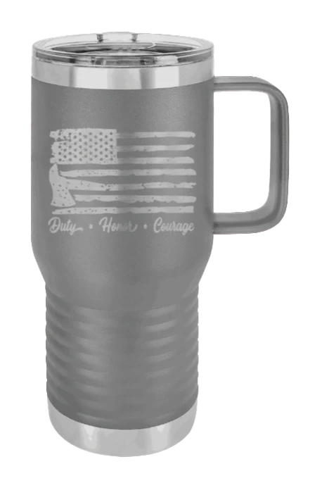 Firefighter Flag - 20oz Mug Laser Engraved - Image 3