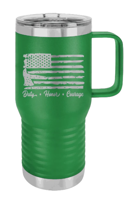 Firefighter Flag - 20oz Mug Laser Engraved - Image 4