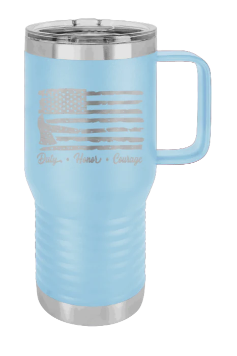Firefighter Flag - 20oz Mug Laser Engraved - Image 5