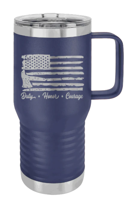 Firefighter Flag - 20oz Mug Laser Engraved - Image 8