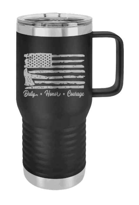 Firefighter Flag - 20oz Mug Laser Engraved - Image 9