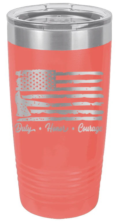 Firefighter Flag - 20oz Tumbler - Image 3