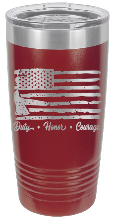 Firefighter Flag - 20oz Tumbler - Image 8