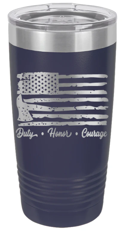 Firefighter Flag - 20oz Tumbler - Image 9