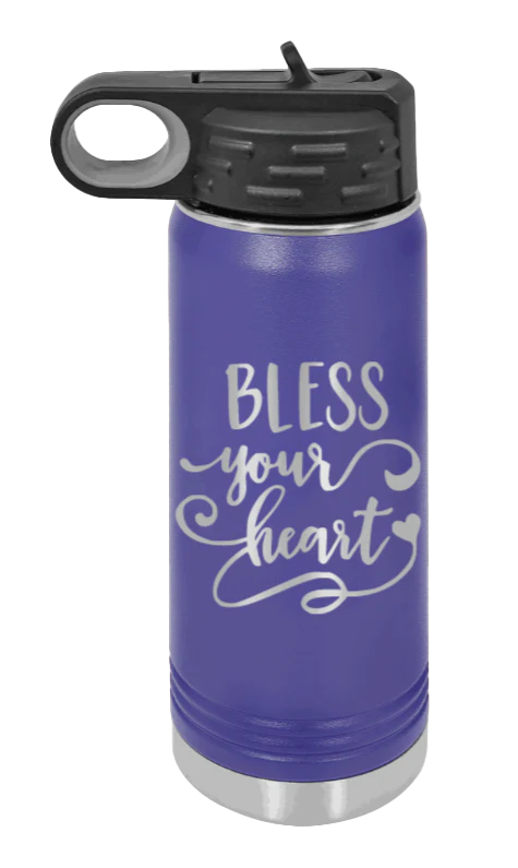 Bless Your Heart - 20oz Water Bottle Laser Engraved - Image 12