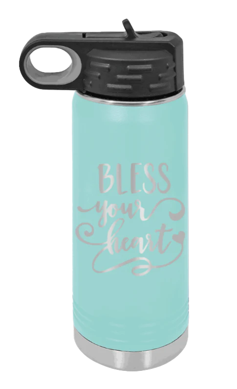 Bless Your Heart - 20oz Water Bottle Laser Engraved - Image 14