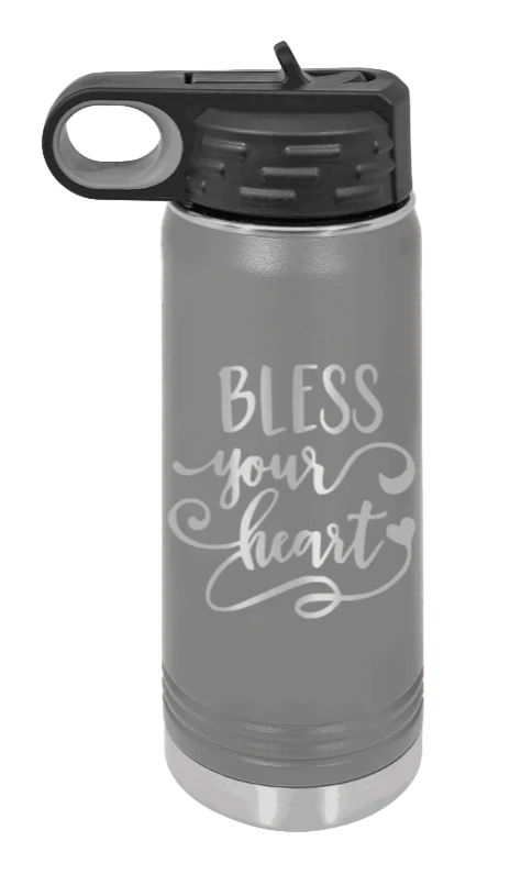 Bless Your Heart - 20oz Water Bottle Laser Engraved - Image 3