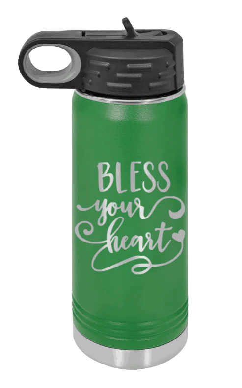Bless Your Heart - 20oz Water Bottle Laser Engraved - Image 4
