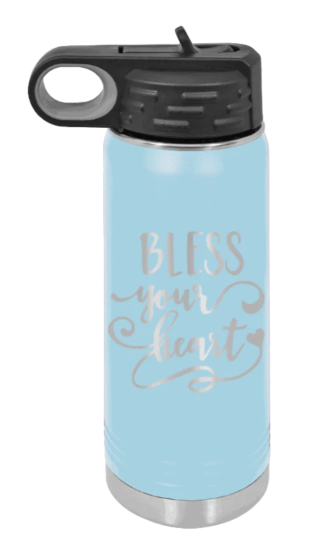 Bless Your Heart - 20oz Water Bottle Laser Engraved - Image 5