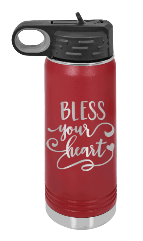 Bless Your Heart - 20oz Water Bottle Laser Engraved - Image 7