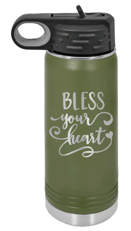 Bless Your Heart - 20oz Water Bottle Laser Engraved - Image 9
