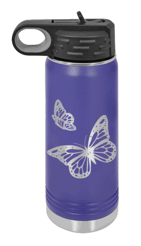 Butterflies - 20oz Water Bottle Laser Engraved - Image 12