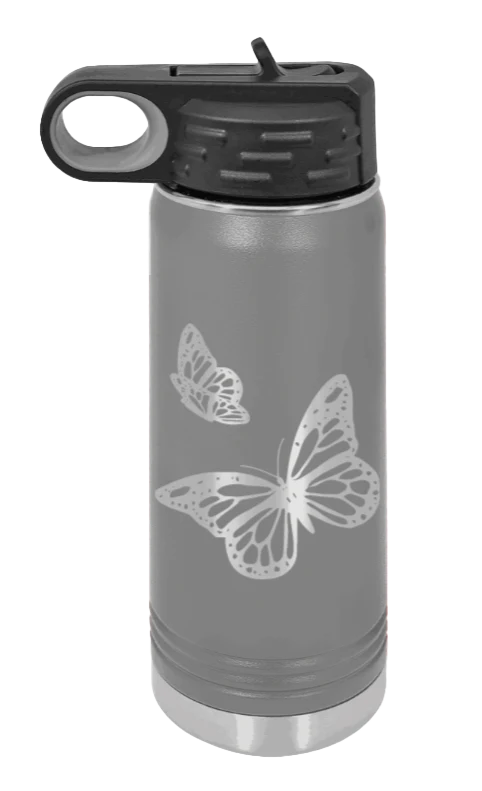 Butterflies - 20oz Water Bottle Laser Engraved - Image 3