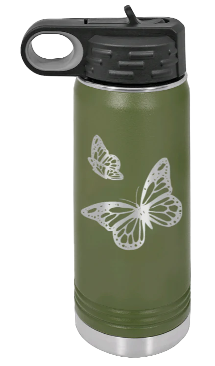 Butterflies - 20oz Water Bottle Laser Engraved - Image 9