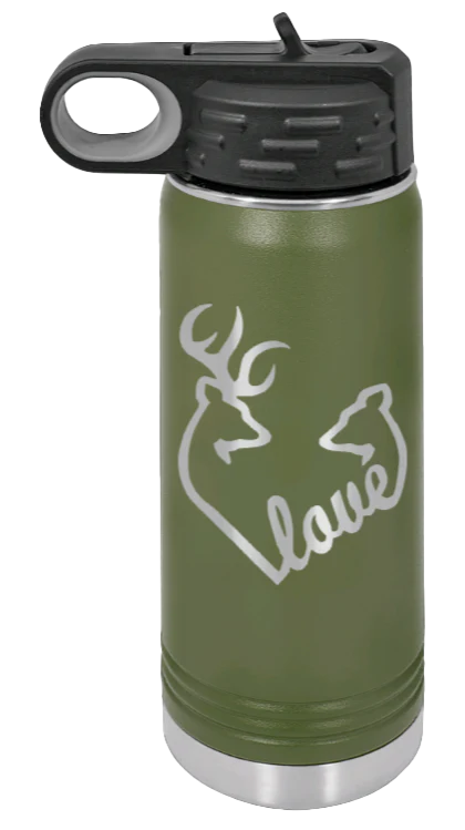 Buck Doe Love - 20oz Water Bottle Laser Engraved - Image 9