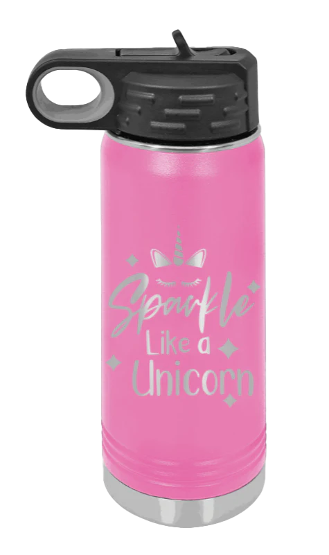 Sparkle Like A Unicorn - 20oz Water Bottle Laser Engraved - Image 11