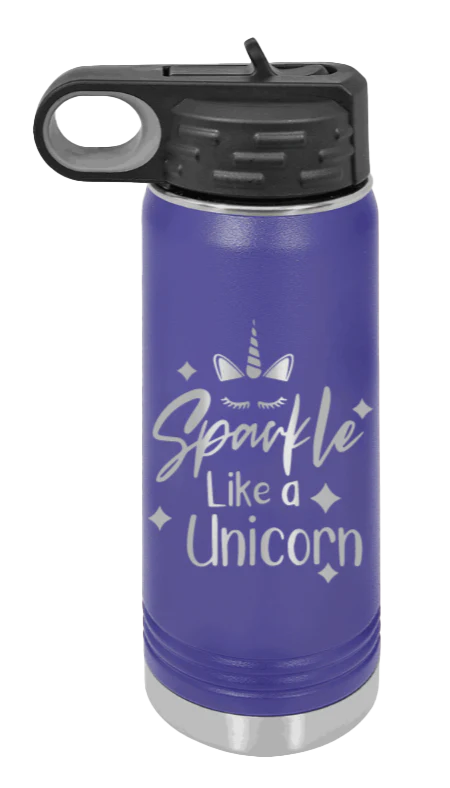 Sparkle Like A Unicorn - 20oz Water Bottle Laser Engraved - Image 12