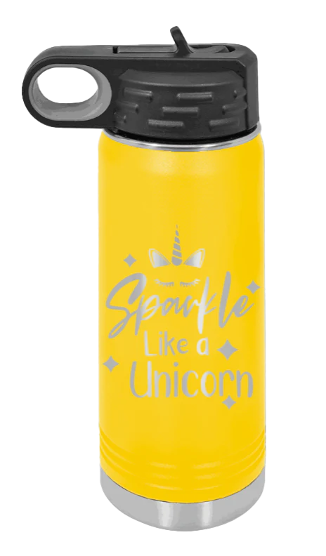 Sparkle Like A Unicorn - 20oz Water Bottle Laser Engraved - Image 16