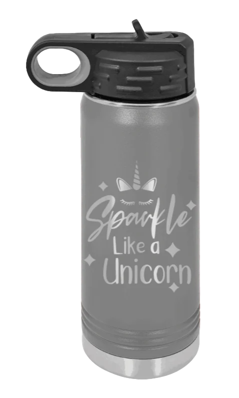 Sparkle Like A Unicorn - 20oz Water Bottle Laser Engraved - Image 3