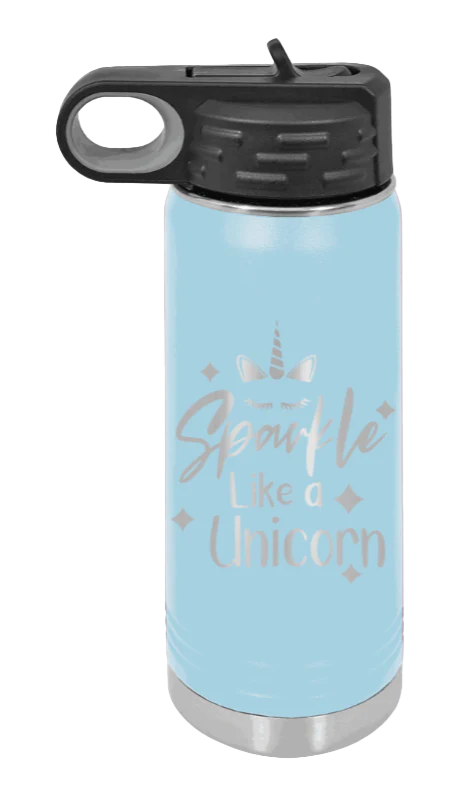 Sparkle Like A Unicorn - 20oz Water Bottle Laser Engraved - Image 5