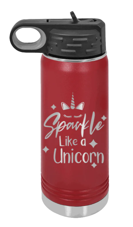 Sparkle Like A Unicorn - 20oz Water Bottle Laser Engraved - Image 7