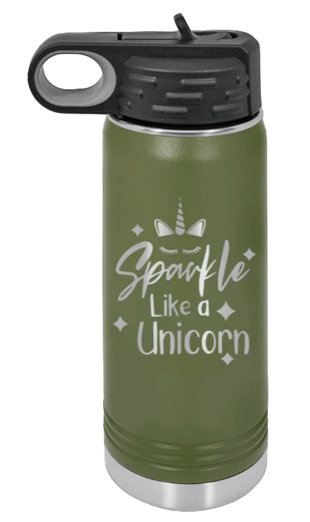 Sparkle Like A Unicorn - 20oz Water Bottle Laser Engraved - Image 9