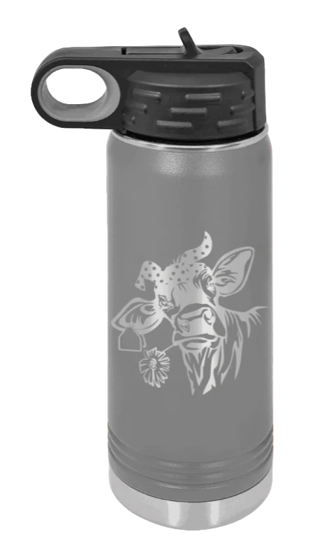 Cow With Bandana - 20oz Water Bottle Laser Engraved - Image 4