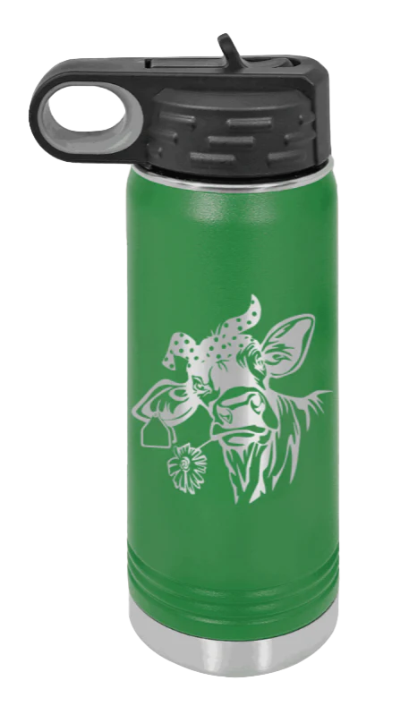 Cow With Bandana - 20oz Water Bottle Laser Engraved - Image 5