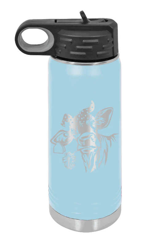 Cow With Bandana - 20oz Water Bottle Laser Engraved - Image 6