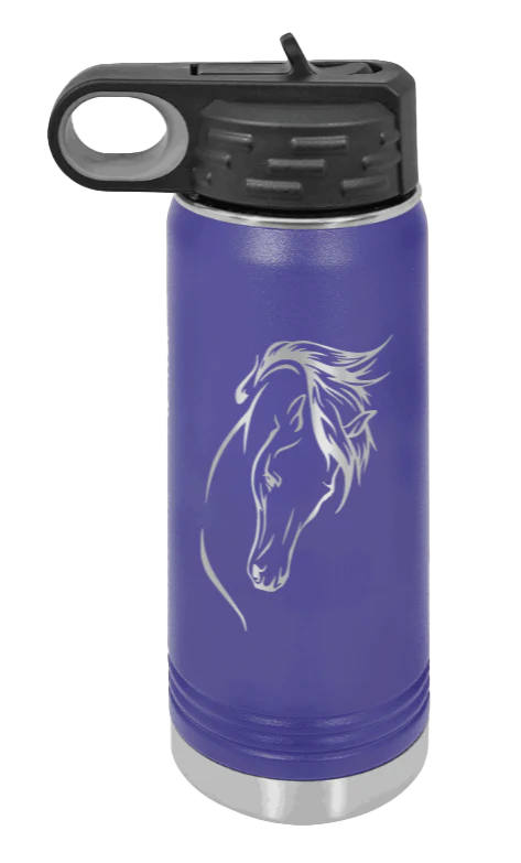 Horse 2 - 20oz Water Bottle Laser Engraved - Image 13
