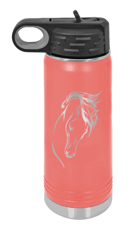 Horse 2 - 20oz Water Bottle Laser Engraved - Image 3
