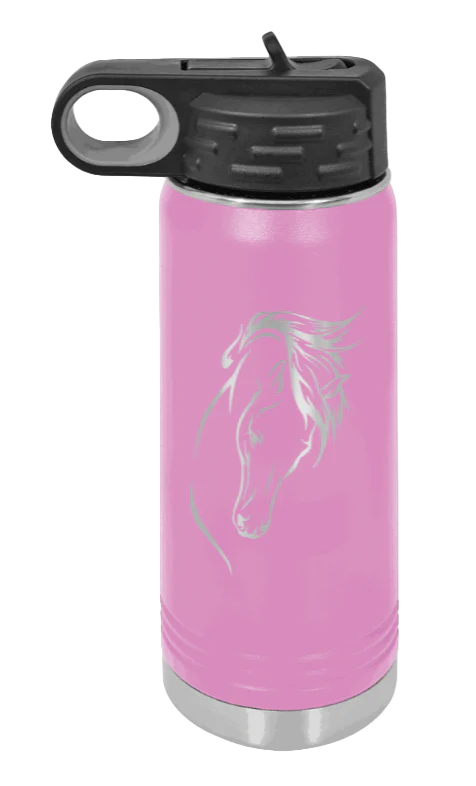 Horse 2 - 20oz Water Bottle Laser Engraved - Image 7