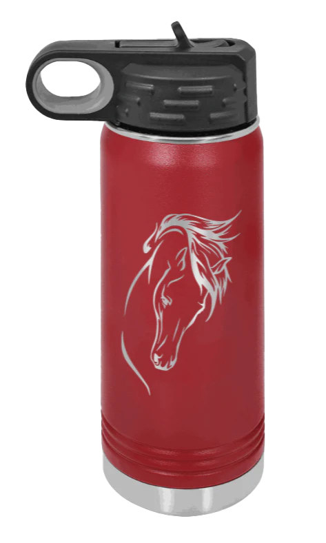 Horse 2 - 20oz Water Bottle Laser Engraved - Image 8