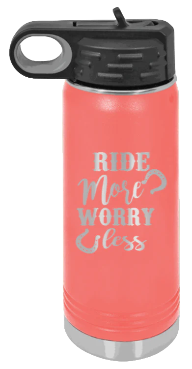 Ride More Worry Less - 20oz Mug Laser Engraved - Image 3