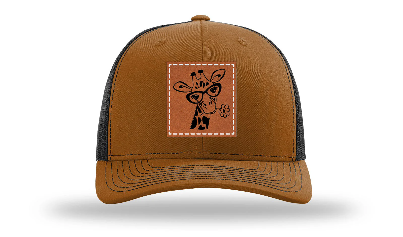 Giraffe with Daisy Leather Patch Richardson 112 Hat - Image 10