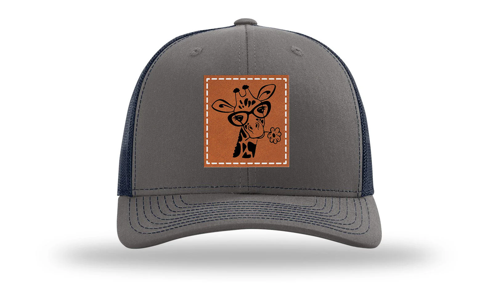 Giraffe with Daisy Leather Patch Richardson 112 Hat - Image 13