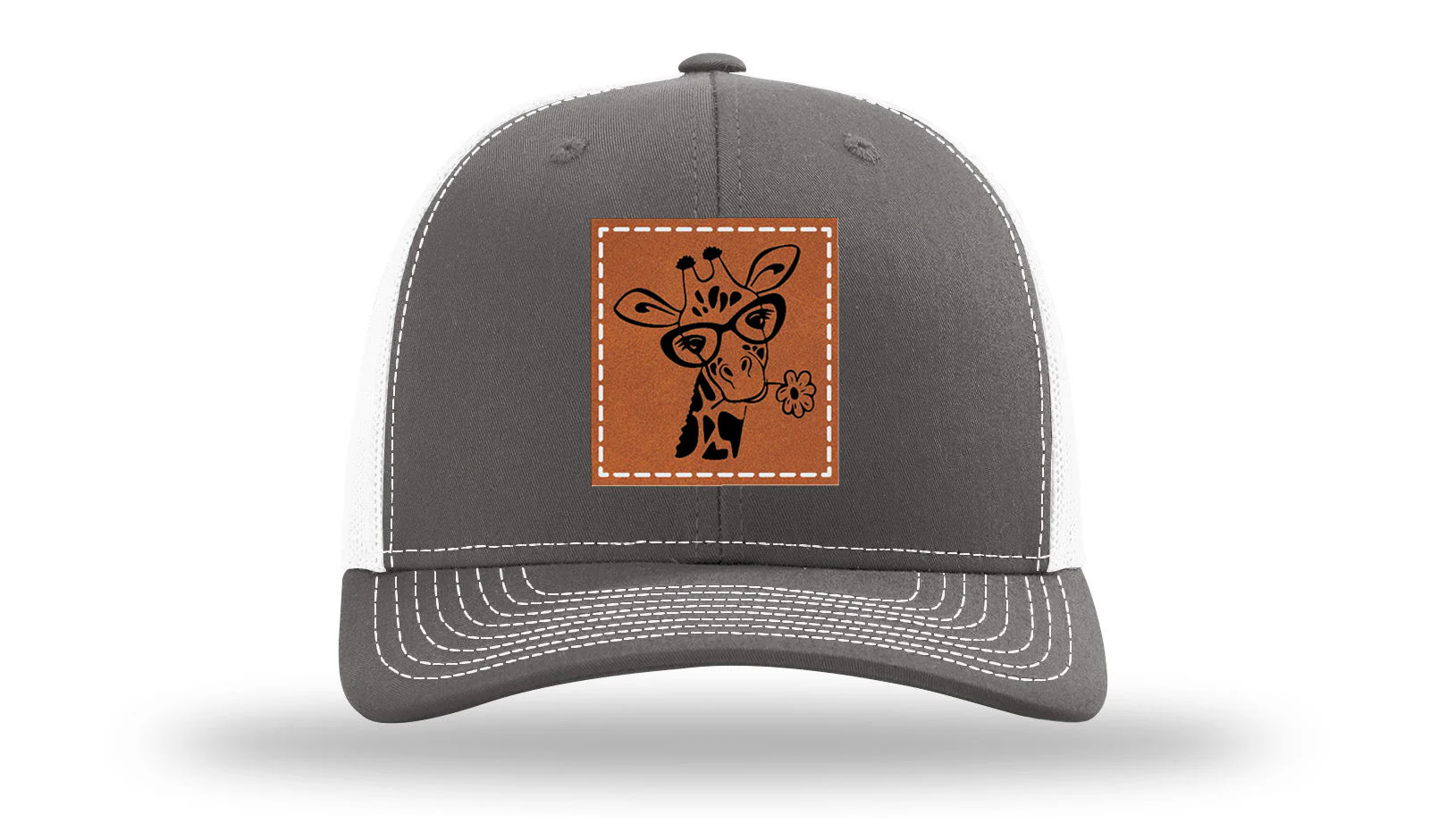 Giraffe with Daisy Leather Patch Richardson 112 Hat - Image 16