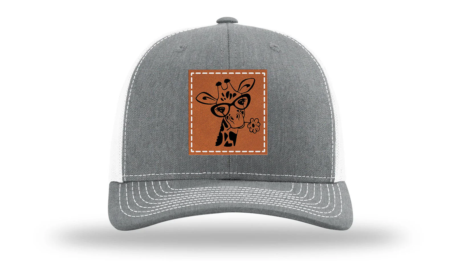 Giraffe with Daisy Leather Patch Richardson 112 Hat - Image 21