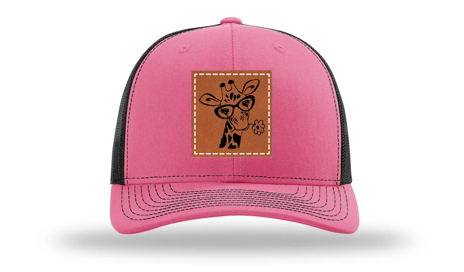 Giraffe with Daisy Leather Patch Richardson 112 Hat - Image 22
