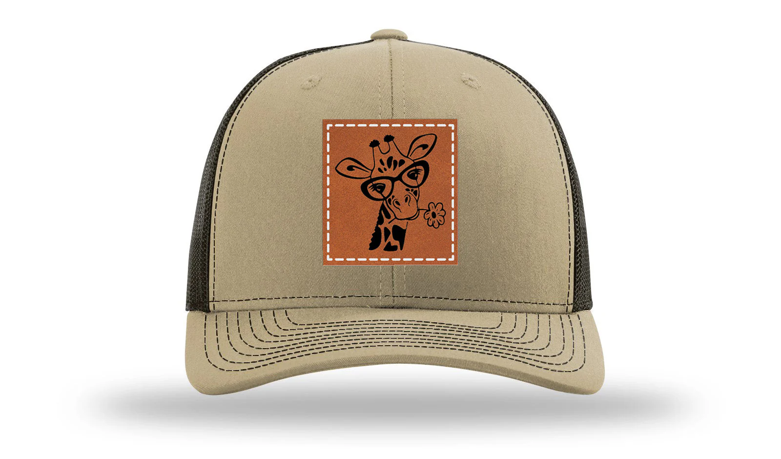 Giraffe with Daisy Leather Patch Richardson 112 Hat - Image 24