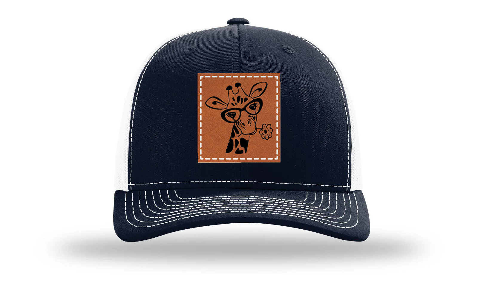 Giraffe with Daisy Leather Patch Richardson 112 Hat - Image 29