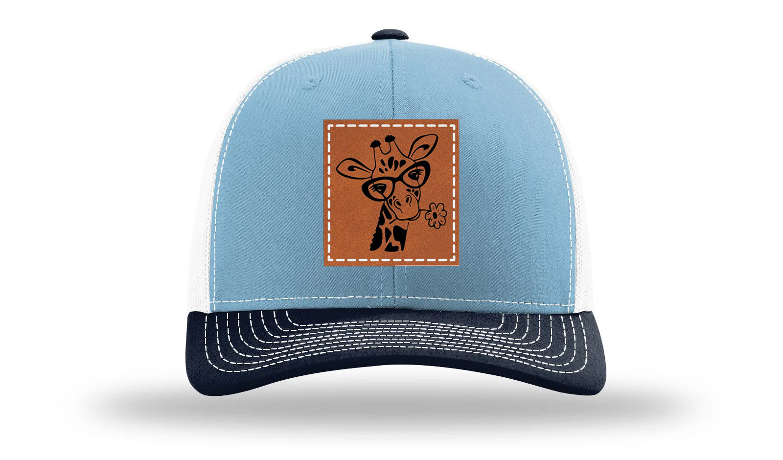 Giraffe with Daisy Leather Patch Richardson 112 Hat - Image 34