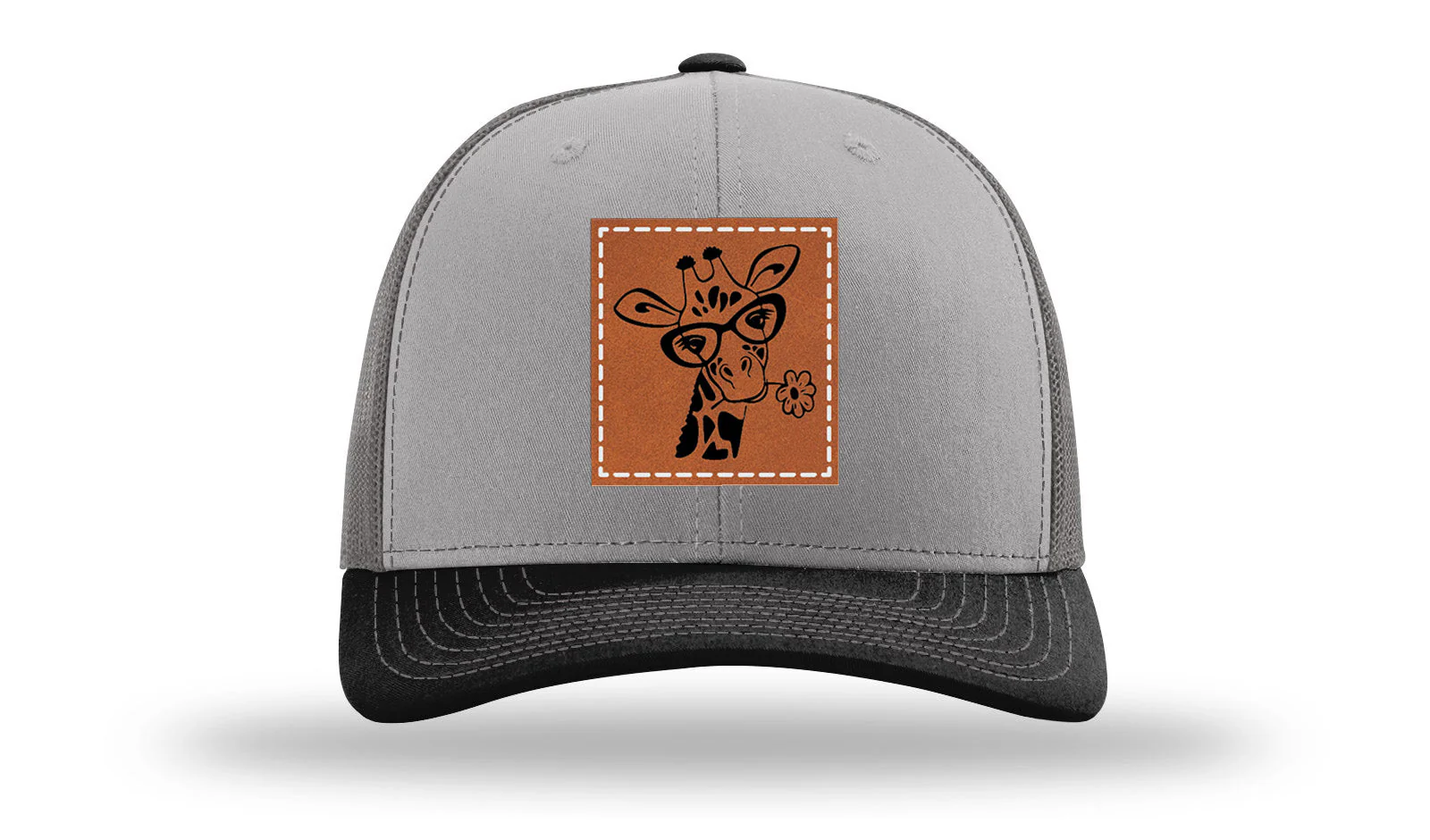 Giraffe with Daisy Leather Patch Richardson 112 Hat - Image 36