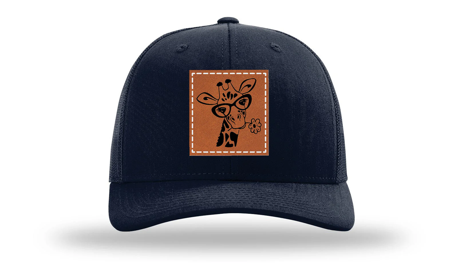 Giraffe with Daisy Leather Patch Richardson 112 Hat - Image 4