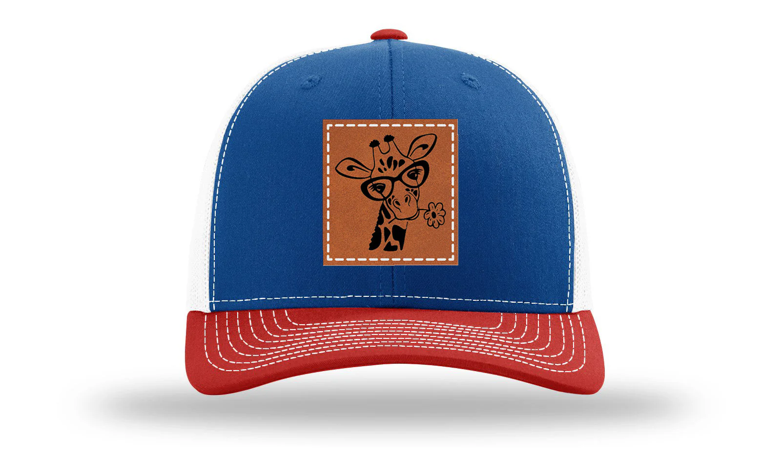 Giraffe with Daisy Leather Patch Richardson 112 Hat - Image 42